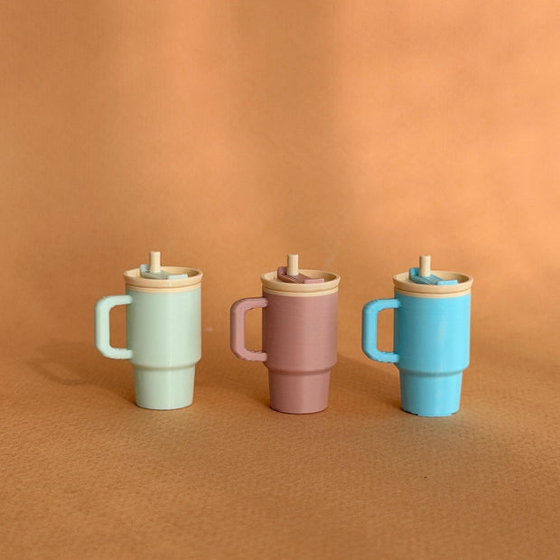 Miniature Tumbler with Straw for Dolls and Mice, 1:12 dollhouse accessory – photo 2